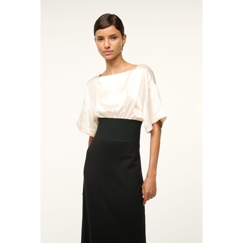 STAUD Black and Cream Maxi Dress - Picture 4 of 7